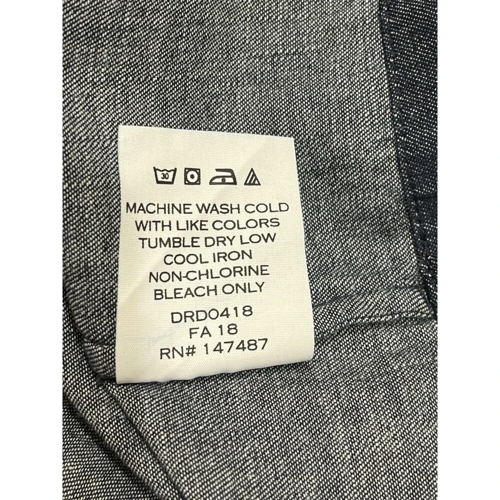 Draper James Denim Blue Chambray Ruffle Shift Dress Sz 8 Western Preppy Church - Picture 16 of 16